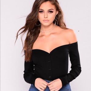 Off the shoulder body suit